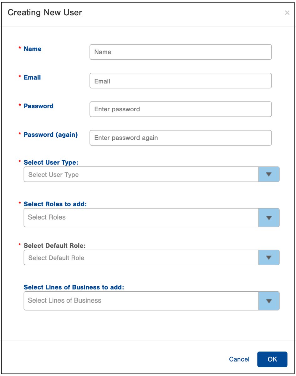 Create / Edit / Delete a User